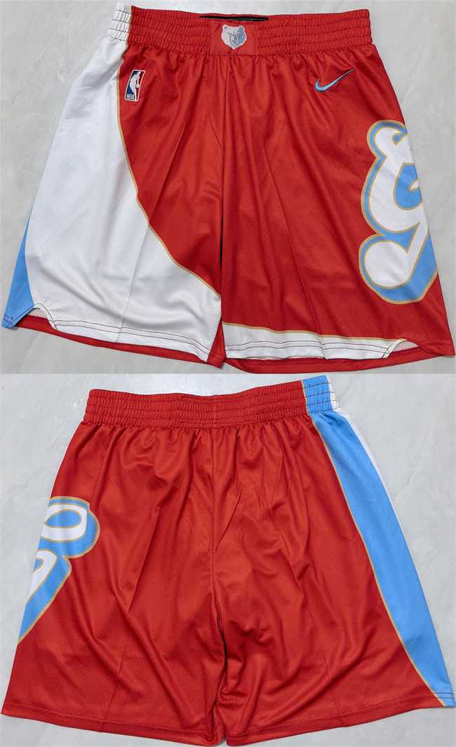 Men%27s Memphis Grizzlies Red City Edition Shorts (Run Small)->nba shorts->NBA Jersey